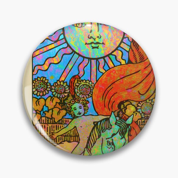 Aperçu de l'œuvre 110 Tarot psychédélique Soleil arc-en-ciel créée et vendue par JeannieDMorris.