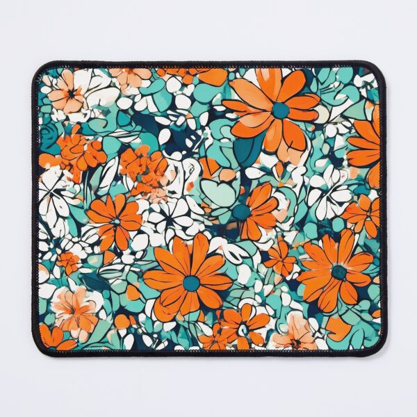 Item preview, Printed fabric, stylized flowers designed and sold by janjacbu.