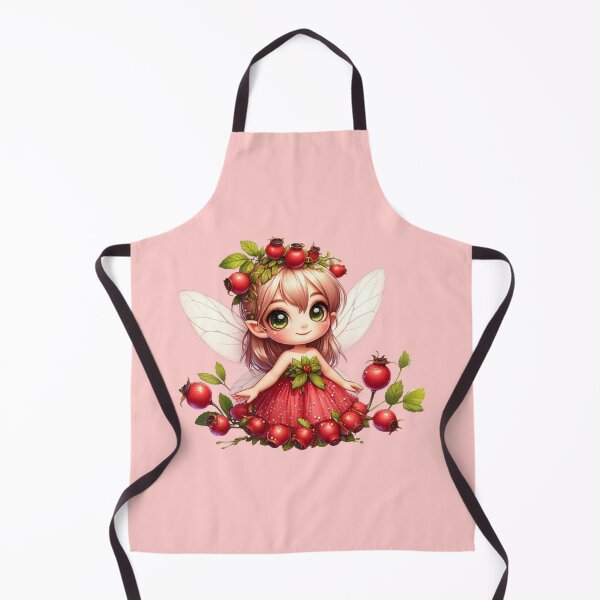 Item preview, Cute Rosehip Fairy with Fruits Leaves Summer Nature Cottagecore Anime Girl Manga Kawaii Elves designed and sold by Annika Shurafa.