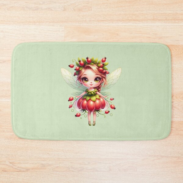 Item preview, Cute Rosehip Fairy Anime Manga Girl Kawaii Summer Nature Cottagecore Elves designed and sold by Annika Shurafa.