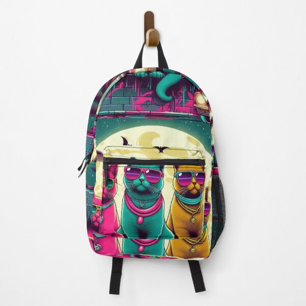 Item preview, Street Cats Retrowave Style designed and sold by AIrtisticPrints.