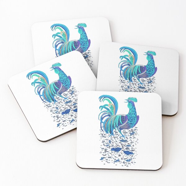Aperçu de l'œuvre Coq-Poussin-bleus-ultraviolet créée et vendue par Zamen.
