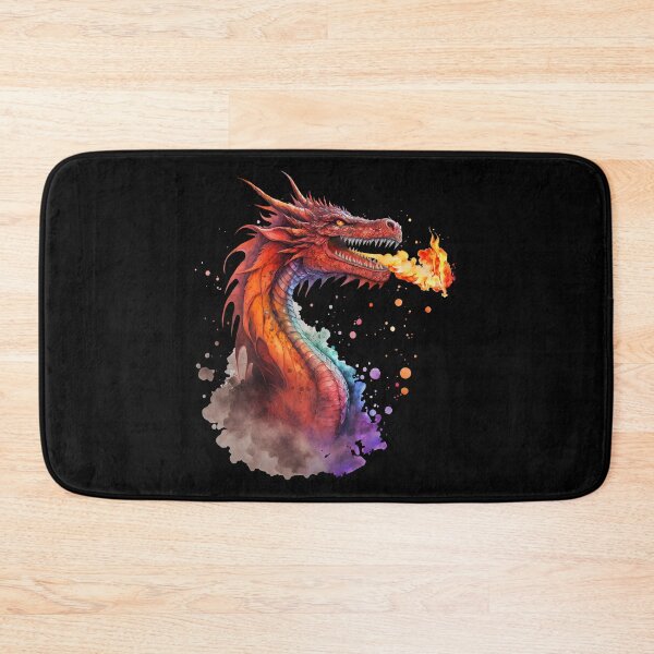 Item preview, Fire-breathing Red Dragon in Watercolor designed and sold by Mythic-Dream.