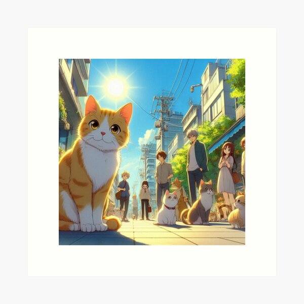 Item preview, Street Cats Anime Style designed and sold by AIrtisticPrints.