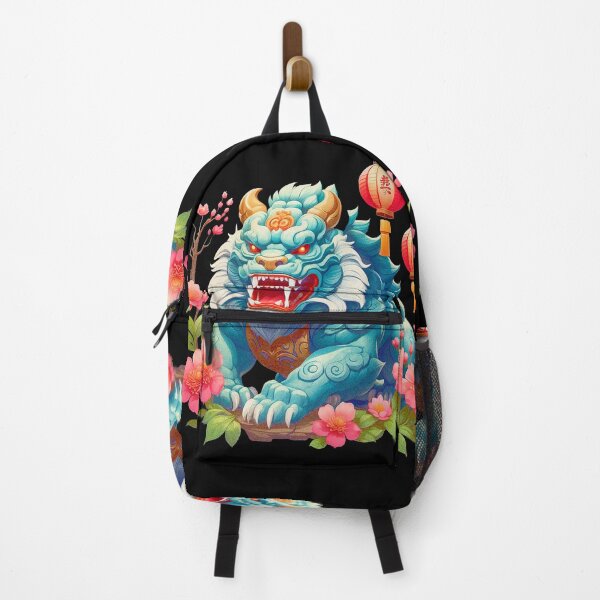 Item preview, Vibrant Komainu | Red Lanterns and Flowers designed and sold by TurtleDojo.