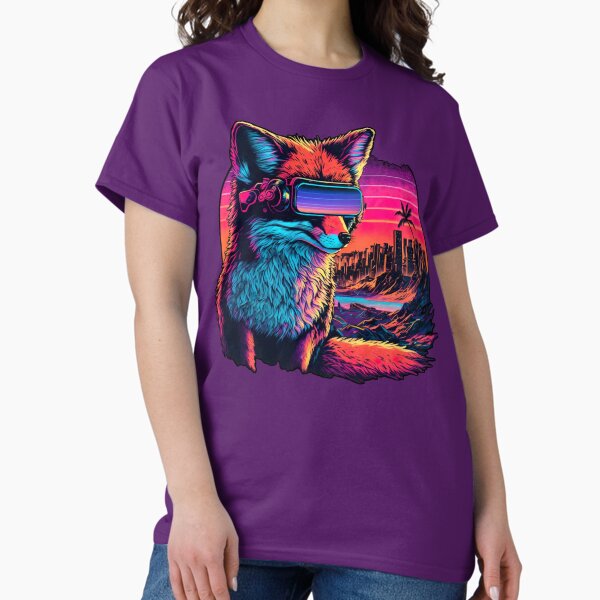 Item preview, Retro Futuristic Synthwave Fox designed and sold by Mythic-Dream.