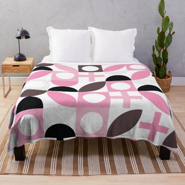 Item preview, Bauhaus Pattern 5 pink, brown black and shapes pattern designed and sold by LD ART.
