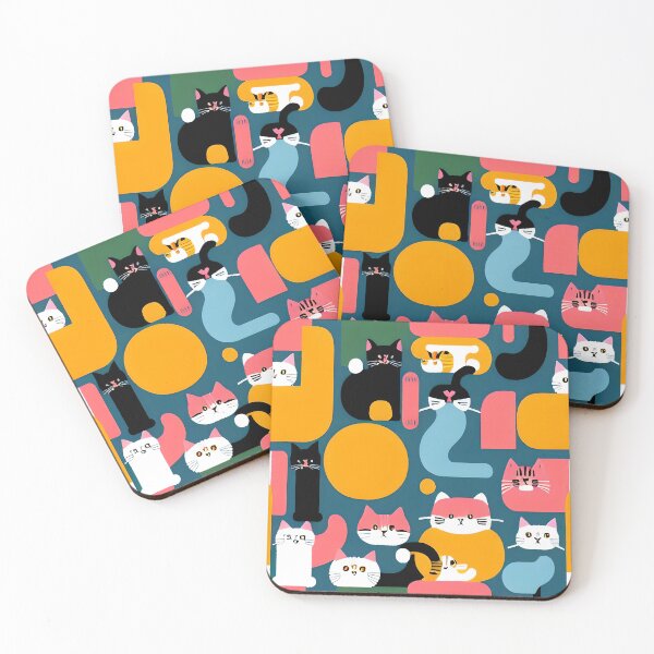 Item preview, Colorful pattern of Cats designed and sold by Pim-Crystal.