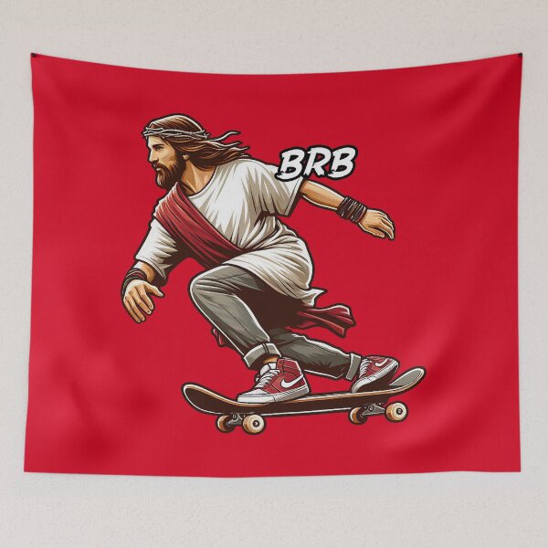 Item preview, BRB meme Jesus is coming soon Skateboarding designed and sold by plushism.