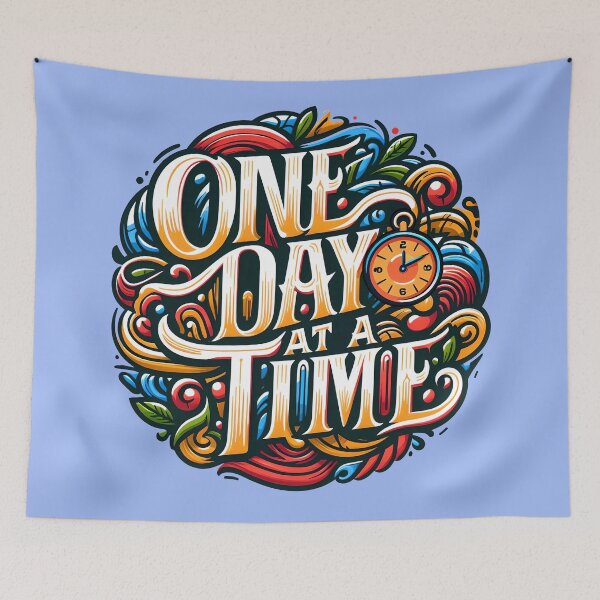 Item preview, One day at a time, typography designed and sold by maxmaj.