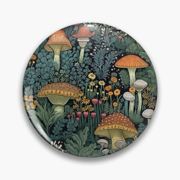 Item preview, Mushroom, Botanical, Forest, Red and Green, Flower, Cotttage Core print designed and sold by Blue-Dazzle.