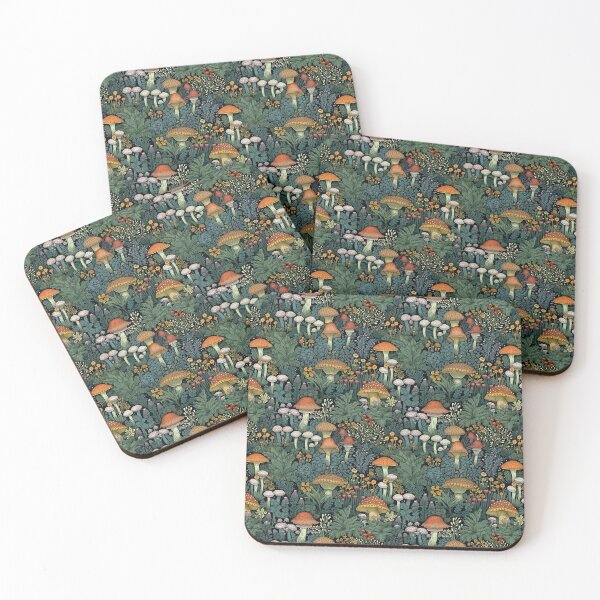 Item preview, Mushroom, Botanical, Forest, Red and Green, Flower, Cotttage Core print designed and sold by Blue-Dazzle.