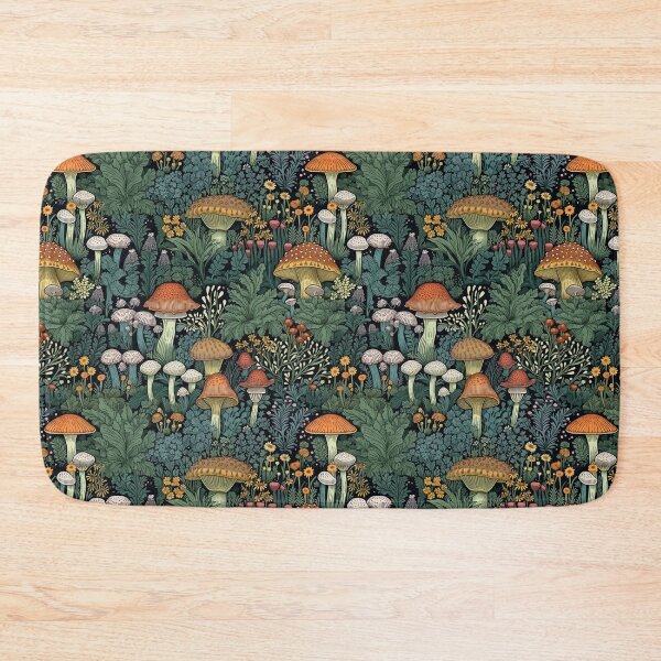 Item preview, Mushroom, Botanical, Forest, Red and Green, Flower, Cotttage Core print designed and sold by Blue-Dazzle.