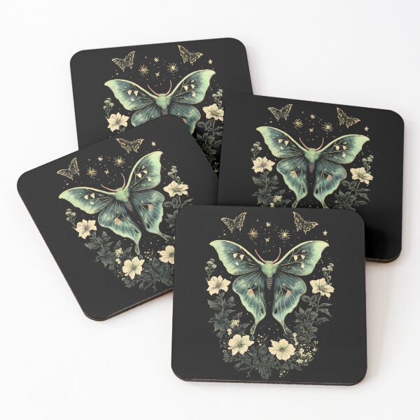 Item preview, Moths And Flowers - Night Vibes designed and sold by Funny Vintage Stickers And T-Shirts.