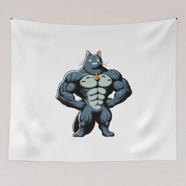 Item preview, Lean Cat, Bulk Kitten, Bodybuilder blue cat designed and sold by cutenesss.