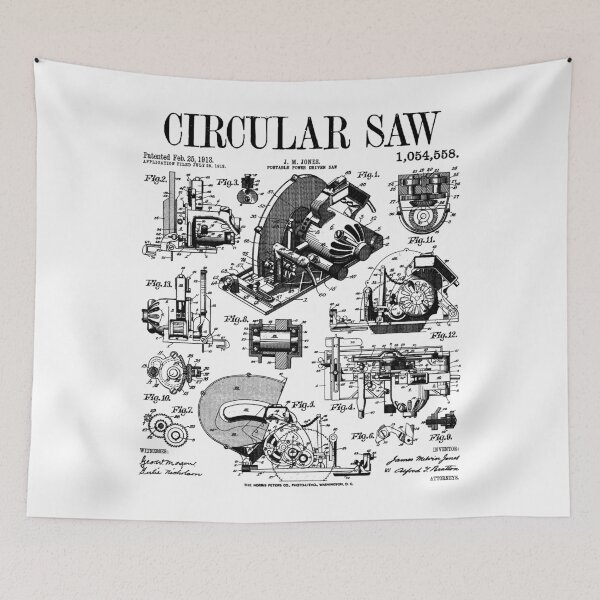 Item preview, Carpenter Builder Woodworker Circular Saw DIY Vintage Patent designed and sold by GrandeDuc.