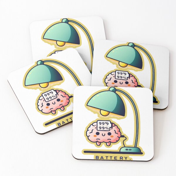 Item preview, Battery 99 % Green Lamp Pink Brain Charging Cute Image designed and sold by Nanthanon.