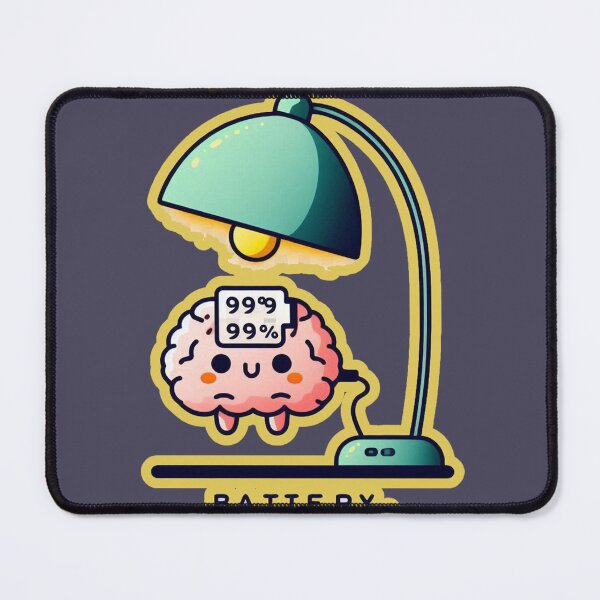 Item preview, Battery 99 % Green Lamp Pink Brain Charging Cute Image designed and sold by Nanthanon.