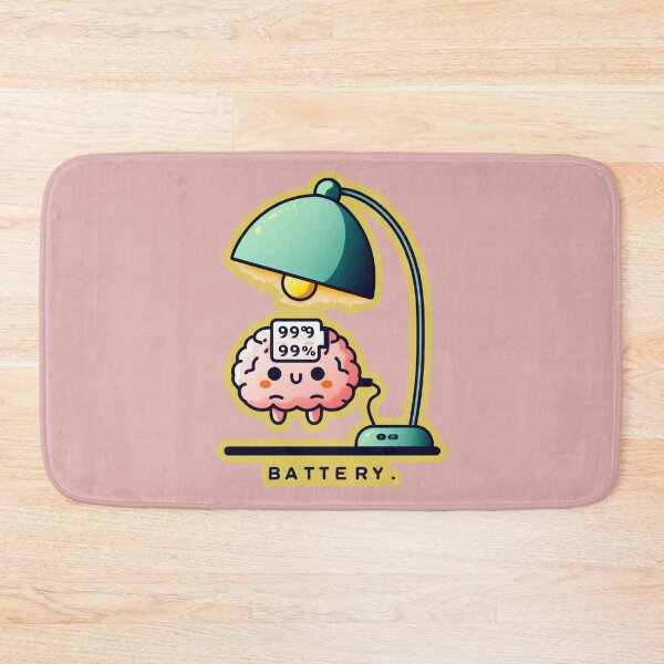 Item preview, Battery 99 % Green Lamp Pink Brain Charging Cute Image designed and sold by Nanthanon.