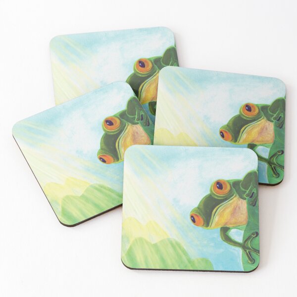 Item preview, Cute Green Frog Catching Sunrays  designed and sold by Julia Doria.