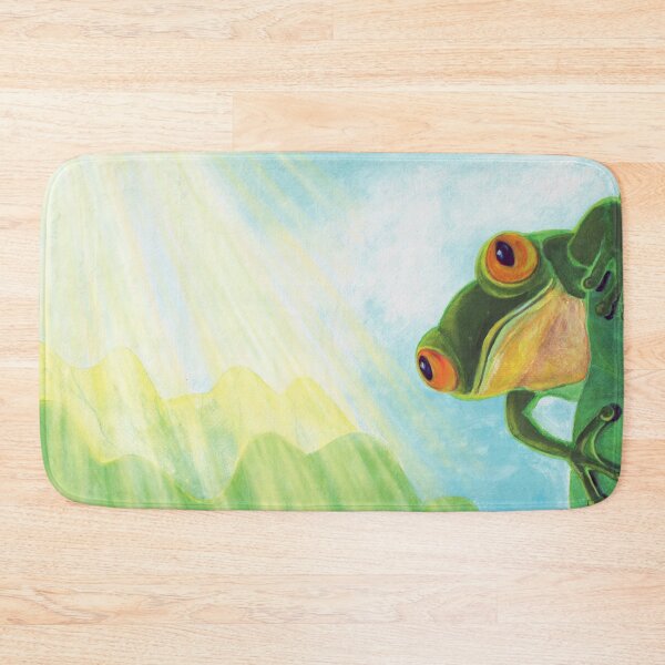 Item preview, Cute Green Frog Catching Sunrays  designed and sold by Julia Doria.
