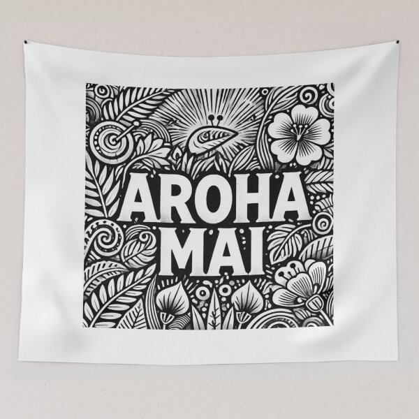 Item preview, Aroha Mai (Black and White) designed and sold by Customisedartnz.