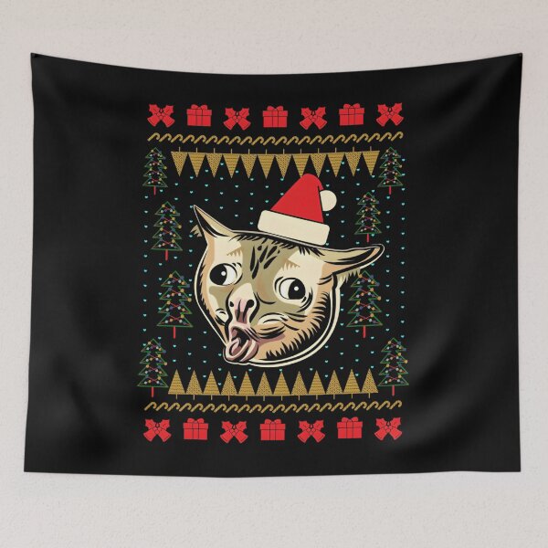 Item preview, 416 Coughing Cat Meme Ugly Christmas Sweater	 designed and sold by RobertaFGoni.