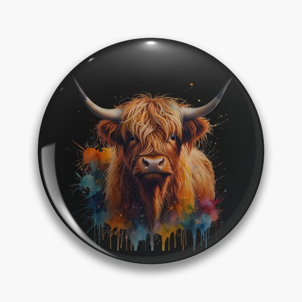 Item preview, Highland Bull watercolour with dripping paint. designed and sold by FocusedArt.