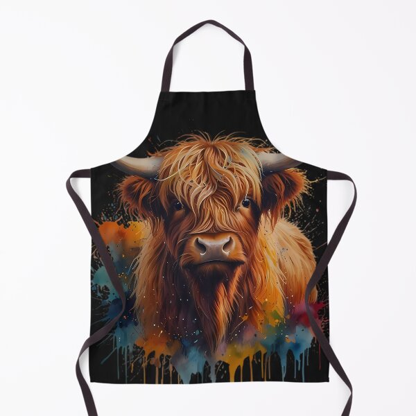 Item preview, Highland Bull watercolour with dripping paint. designed and sold by FocusedArt.