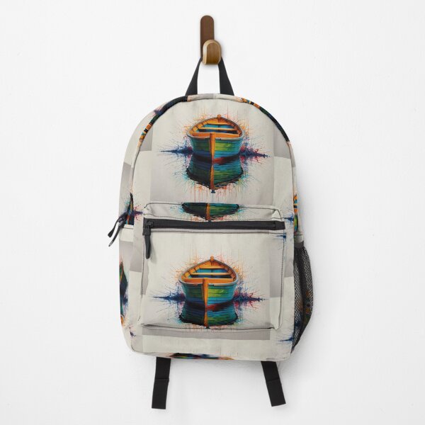 Item preview, Little fishing boat watercolour with dripping paint. designed and sold by FocusedArt.