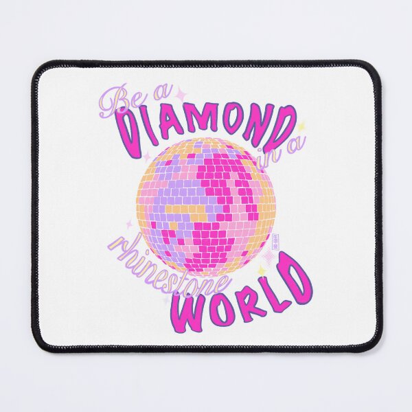 Item preview, Be a diamond in a rhinestone world | glam glitter disco ball inspirational quote (white) designed and sold by kawaicherrypi.