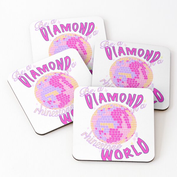 Item preview, Be a diamond in a rhinestone world | glam glitter disco ball inspirational quote (white) designed and sold by kawaicherrypi.
