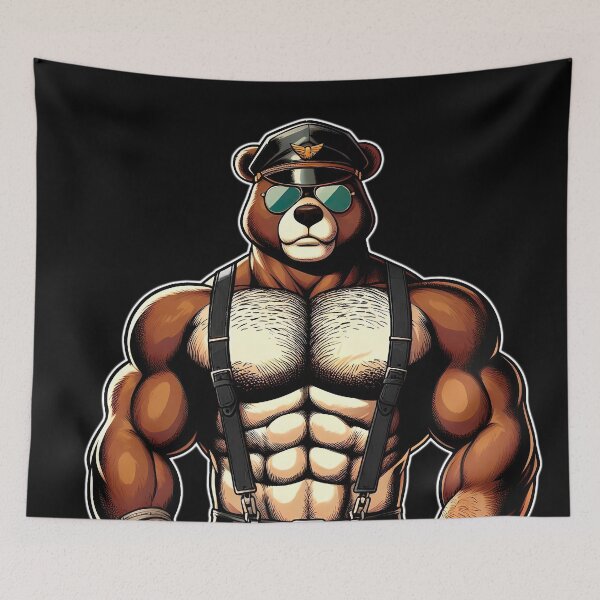Item preview, Musclebear poses before going hunting designed and sold by KilloKalla.