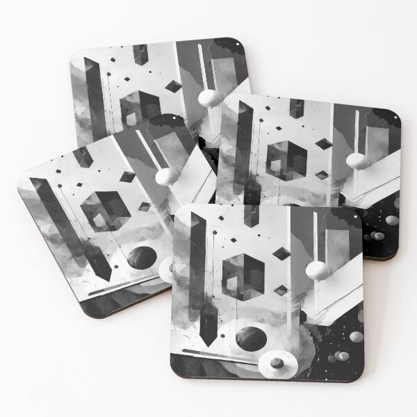 Item preview, Black and white 3D geometric figures. designed and sold by GRACIART-FR.