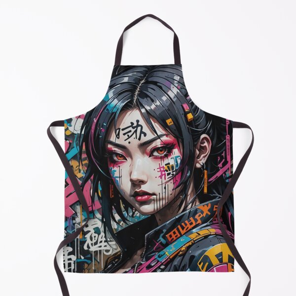 Item preview, Cybergirl Kanji Graffiti, Japanese Street Art, Colourful Pattern designed and sold by Burn-Ego.