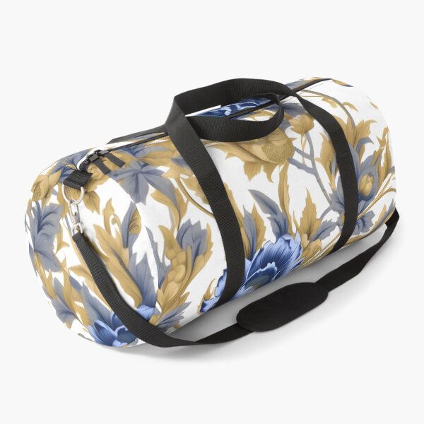 Item preview, Countryside Blooms Blue and Gold Heritage Floral designed and sold by meggydesigns.
