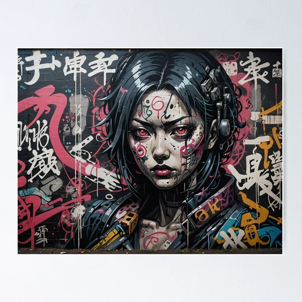 スプレーアート作品『Cyber City』A3サイズ原画 在庫一掃セール売れ筋ランキング スプレーアート作品『Cyber