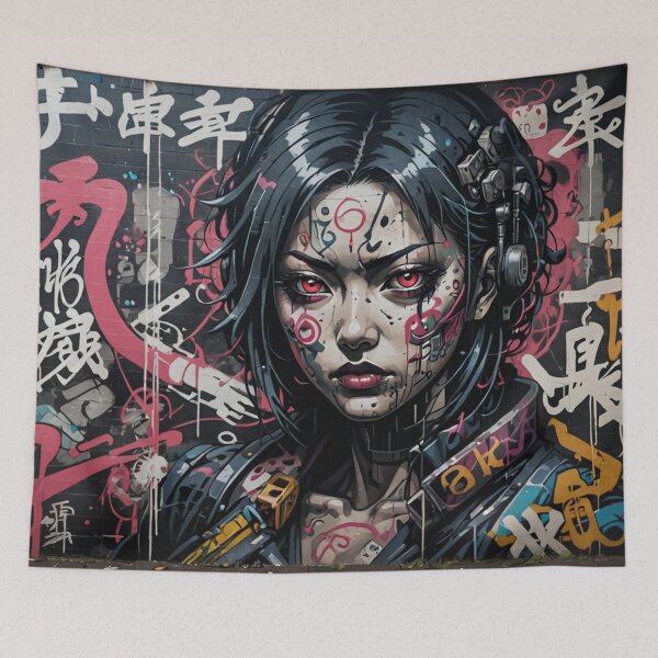 Item preview, Dystopian Cyberpunk Graffiti, Japanese Street Art designed and sold by Burn-Ego.