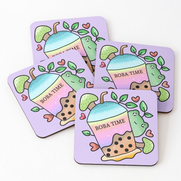 Item preview, Kawaii Cute frog drinking boba tea designed and sold by Quacktails.