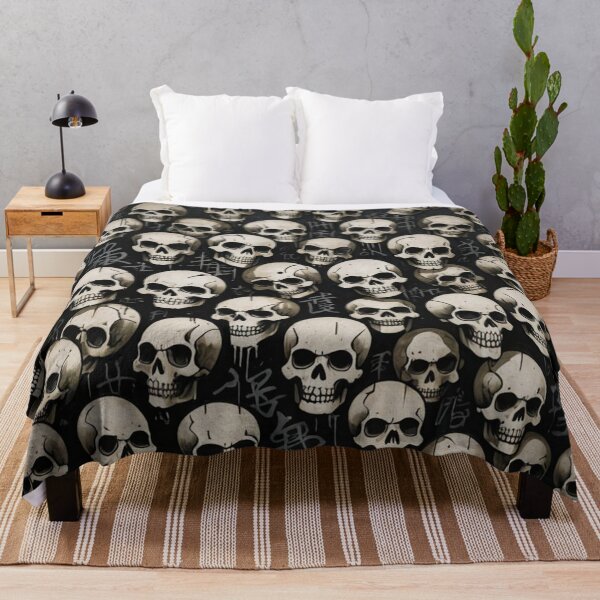 Item preview, Skulls Pattern, Kanji Curses, Occult, Japanese Magick designed and sold by Burn-Ego.