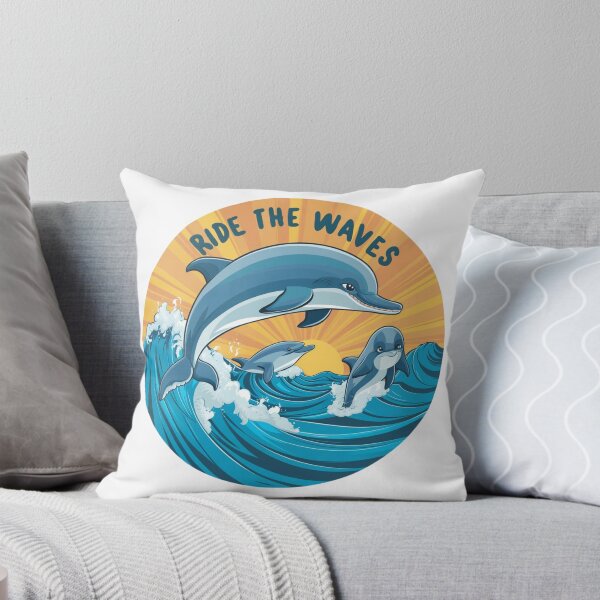 Item preview, Ride the Waves: Playful Dolphins Art designed and sold by deluxedigital1.