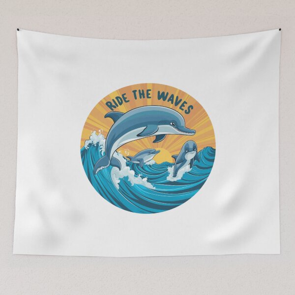 Item preview, Ride the Waves: Playful Dolphins Art designed and sold by deluxedigital1.