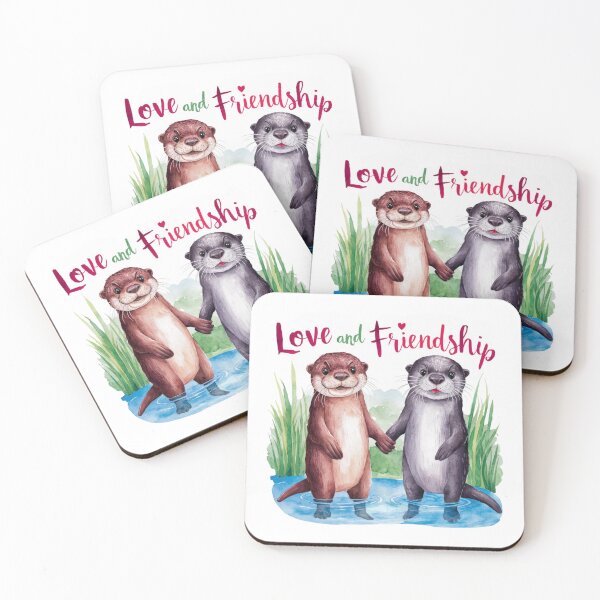Item preview, Love and Friendship: Playful Otters Art designed and sold by deluxedigital1.