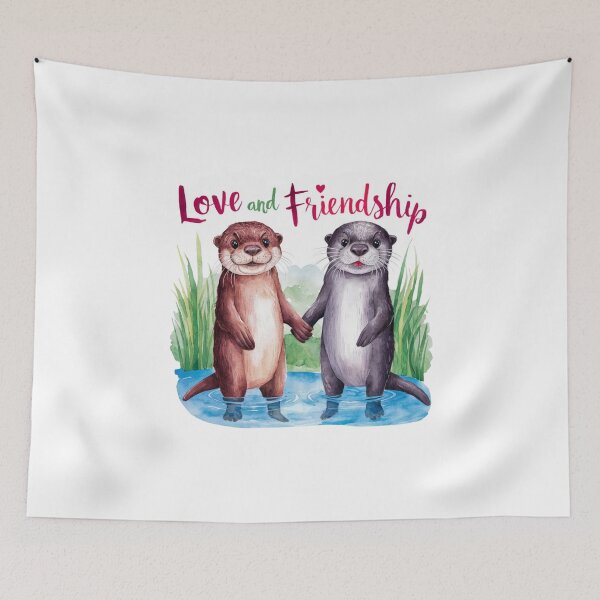 Item preview, Love and Friendship: Playful Otters Art designed and sold by deluxedigital1.