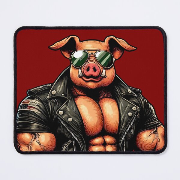 Item preview, biker pig designed and sold by KilloKalla.