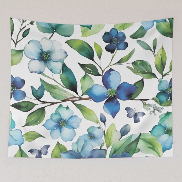 Item preview, Floral pattern. Blue flowers designed and sold by MagelliShop.