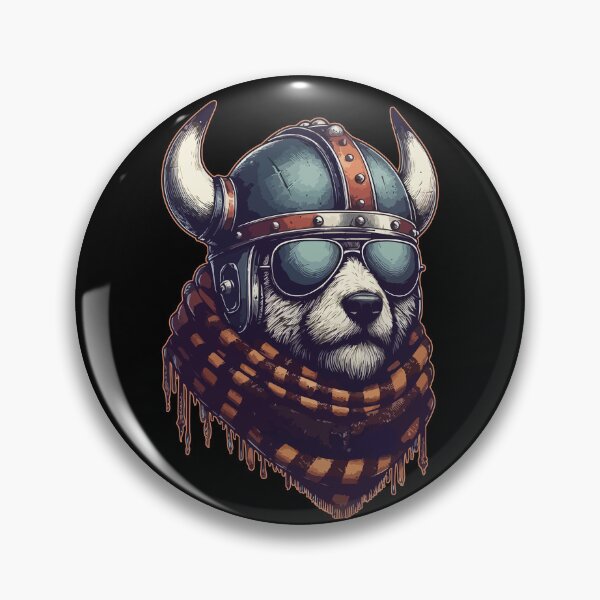 Item preview, Biker Bear In Cool Viking Helmet designed and sold by TomFrontierArt.