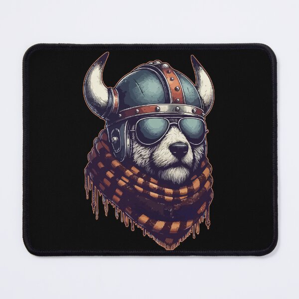Item preview, Biker Bear In Cool Viking Helmet designed and sold by TomFrontierArt.