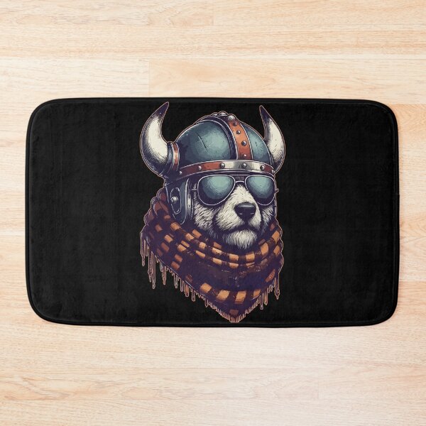 Item preview, Biker Bear In Cool Viking Helmet designed and sold by TomFrontierArt.