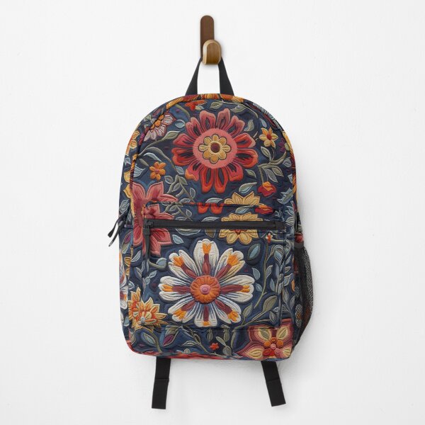 Item preview, Vibrant Embroidered Floral Fabric Pattern, Seamless designed and sold by ImagineCorner.